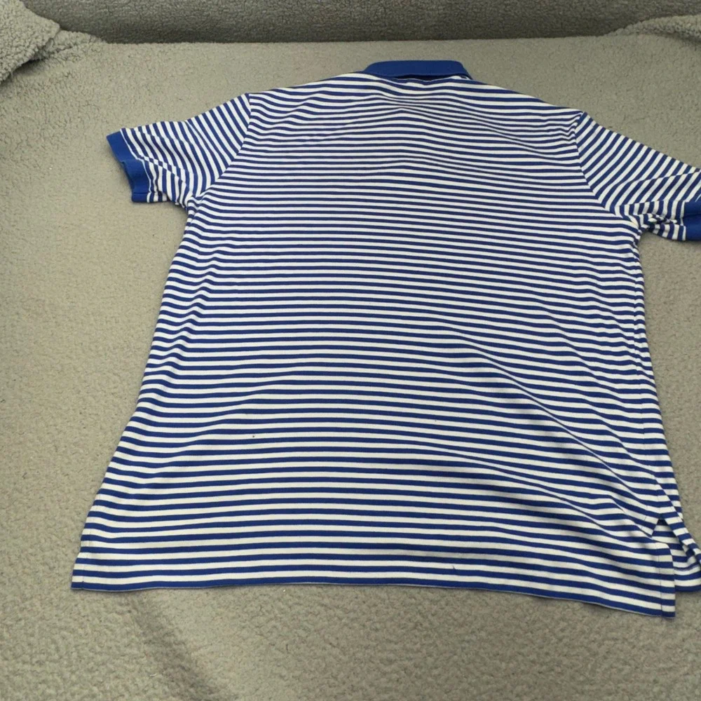 Polo Ralph Lauren Polo Mens XL Blue White Striped Short Sleeve Pony Logo Shirt
